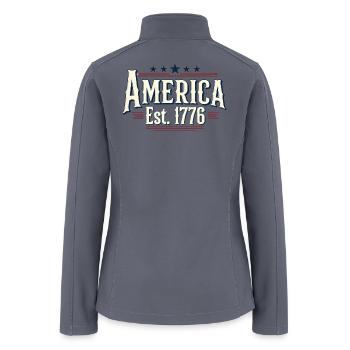 America Est. 1776 Vintage - Women’s Soft Shell Jacket - gray - Back