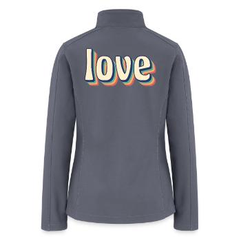 Retro Rainbow Love Typography - Women’s Soft Shell Jacket - gray - Back