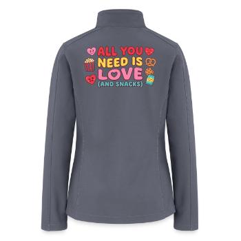Love and Snacks: All You Need - Women’s Soft Shell Jacket - gray - Back