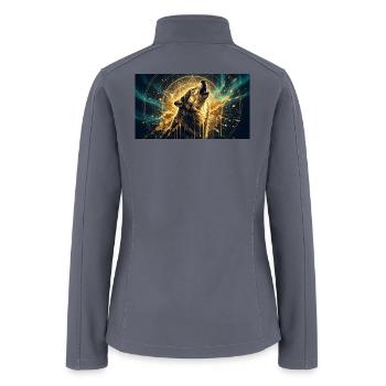 Lone Wolf Howl Mandala - Women’s Soft Shell Jacket - gray - Back