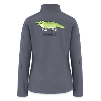 Sockodile Crocodile Sock Cartoon - Women’s Soft Shell Jacket - gray - Back