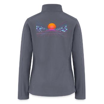 Neon Sunset Grid Oasis - Women’s Soft Shell Jacket - gray - Back