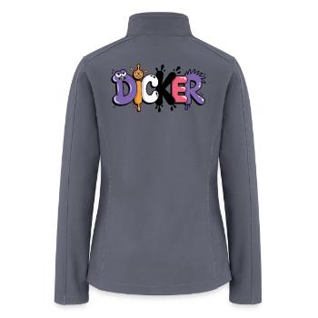 Colorful Drip Graffiti Letters - Women’s Soft Shell Jacket - gray - Back