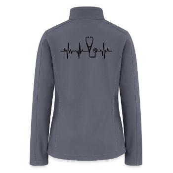 Stethoscope ECG Heartline - Women’s Soft Shell Jacket - gray - Back