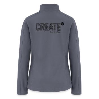 CREATE Dream Big Motivational Typography Art Tee - Women’s Soft Shell Jacket - gray - Back