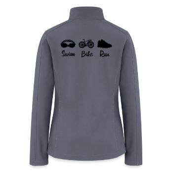 Swim Bike Run - Women’s Soft Shell Jacket - gray - Back