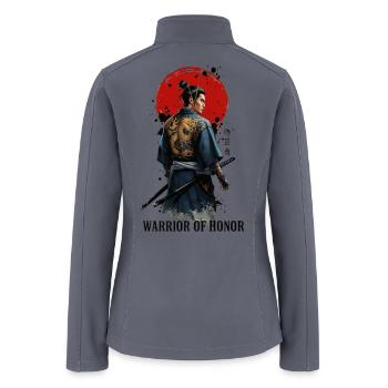 Warrior of Honor Dragon Back - Women’s Soft Shell Jacket - gray - Back