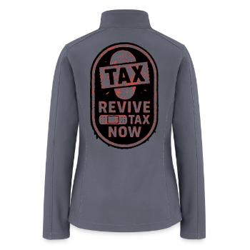 Retro Red Stamp Emblem - Women’s Soft Shell Jacket - gray - Back