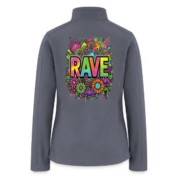 RAVE Neon Flowers  - Women’s Soft Shell Jacket - gray - Back