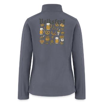 Viking Fiesta Beer and Food Illustration - Women’s Soft Shell Jacket - gray - Back