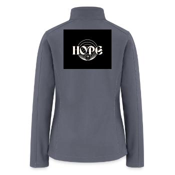 Hope Emblem Circular Arc Design - Women’s Soft Shell Jacket - gray - Back