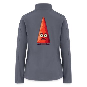 Funny Face Cartoon Cone Head - Women’s Soft Shell Jacket - gray - Back