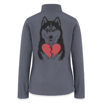 Husky Crying Broken Heart - Women’s Soft Shell Jacket - gray - Back