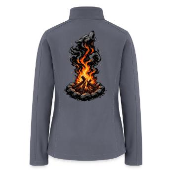 Campfire Blaze Art - Women’s Soft Shell Jacket - gray - Back