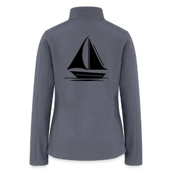 Small Sailing Boat With Set Sails - Women’s Soft Shell Jacket - gray - Back
