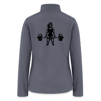 Strength And Elegance Power Lady In Weightlifting - Women’s Soft Shell Jacket - gray - Back