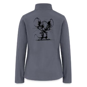 Cute Children's Mouse With Big Eyes And Ears - Women’s Soft Shell Jacket - gray - Back
