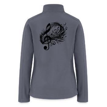 Music Notes Whirl Away With Clef - Women’s Soft Shell Jacket - gray - Back
