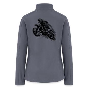 Enduro Off-road Motorsport Machine In The Jump - Women’s Soft Shell Jacket - gray - Back