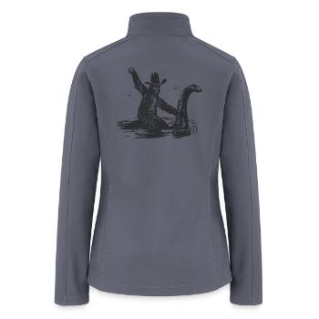 Bigfoot Riding The Loch Ness Monster T Shirt Cool - Women’s Soft Shell Jacket - gray - Back