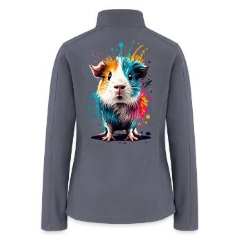 Guinea Pig Colourful - Caviidae - Cute Guinea Pig - Women’s Soft Shell Jacket - gray - Back