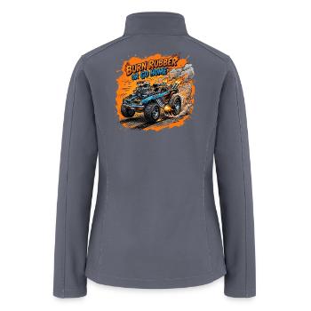 Burn Rubber Monster Truck - Women’s Soft Shell Jacket - gray - Back