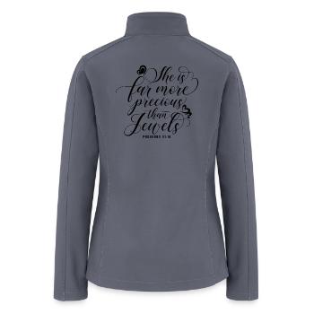 PROVERBS 31 10 - Women’s Soft Shell Jacket - gray - Back