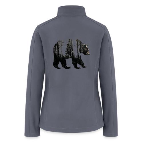 Evergreen Bear Silhouette - Women’s Soft Shell Jacket