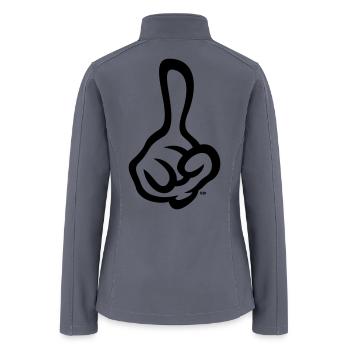 Raised Index Finger (Right Hand / 1C) - Women’s Soft Shell Jacket - gray - Back