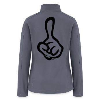 Raised Index Finger (Left Hand / 1C) - Women’s Soft Shell Jacket - gray - Back