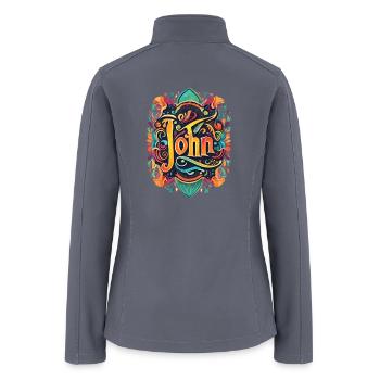 john name - Women’s Soft Shell Jacket - gray - Back