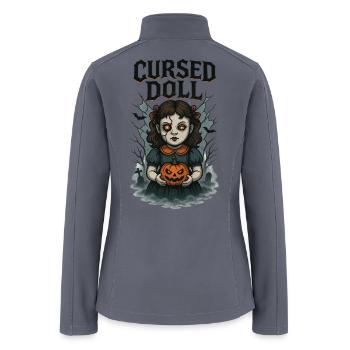 Cursed Doll Pumpkin Grimoire - Women’s Soft Shell Jacket - gray - Back