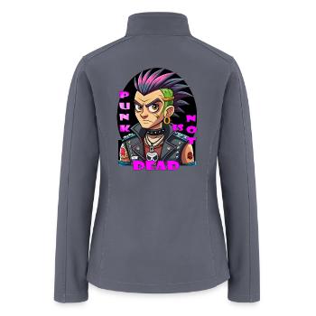 Punk Resurgence,illustration of Punk Man - Women’s Soft Shell Jacket - gray - Back