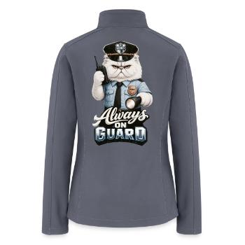 Always On Guard - Persian Security Cat - Women’s Soft Shell Jacket - gray - Back