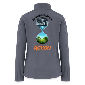 Industrial to Green Hourglass - Women’s Soft Shell Jacket - gray - Back