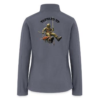 Vintage Helmet Diver on a Rope with an Octopus URM - Women’s Soft Shell Jacket - gray - Back