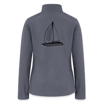 Sporty Sailing Boat With Sails - Women’s Soft Shell Jacket - gray - Back