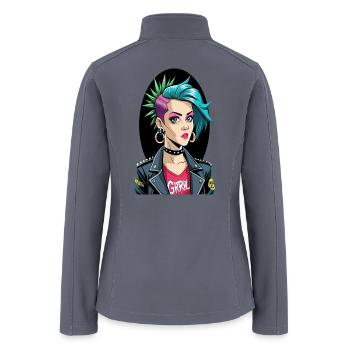 Portrait of Punk Girl - Women’s Soft Shell Jacket - gray - Back