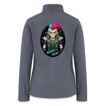 Rebellious Reverie,PinkBlue Fury,Punk Man - Women’s Soft Shell Jacket - gray - Back