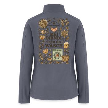 Mei Dirndl is in da Wäsch Cute Kawaii Oktoberfes - Women’s Soft Shell Jacket - gray - Back