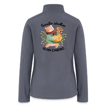 Sweater Weather Is My Cardio Cozy Season Fall - Women’s Soft Shell Jacket - gray - Back