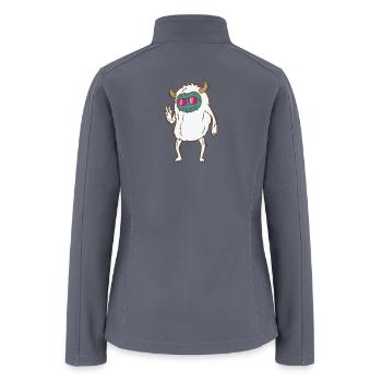 cool Yeti Snowman Creature Footprint - Women’s Soft Shell Jacket - gray - Back