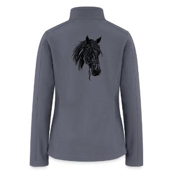 Racy Stallion Horse Horse Dressage Equestrian - Women’s Soft Shell Jacket - gray - Back