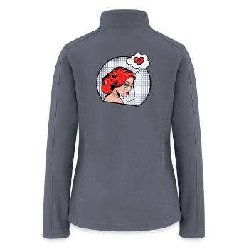 Pop art girl crying t-shirt, Retro comic shirt - Women’s Soft Shell Jacket - gray - Back