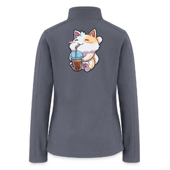 Cat Bubble Tea Anime - Women’s Soft Shell Jacket - gray - Back