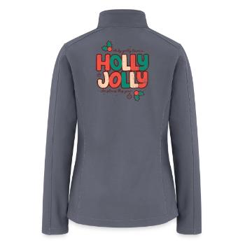 Holly Jolly Retro Xmas Text - Women’s Soft Shell Jacket - gray - Back