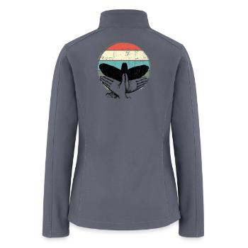 Retro Sunset Bird Silhouette - Women’s Soft Shell Jacket - gray - Back