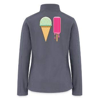 Sweet Duo Ice Cream Cone and Pink Pop - Women’s Soft Shell Jacket - gray - Back