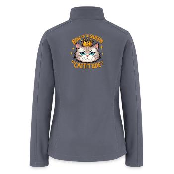 Bow to the Queen of Cattitude - Women’s Soft Shell Jacket - gray - Back