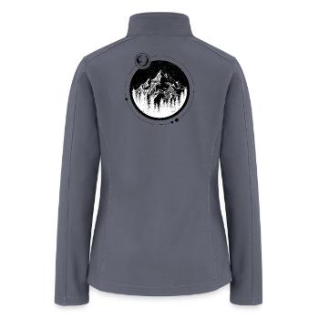 Monochrome Mountain Circle - Women’s Soft Shell Jacket - gray - Back